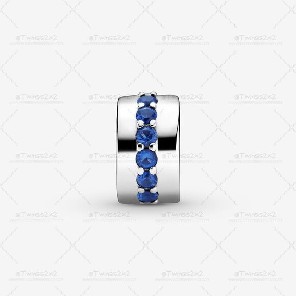 Pandora Blue Sparkle Clip Charm - Picture 2 of 6